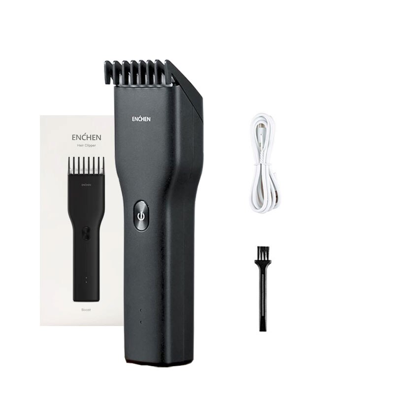ENCHEN Boost Electric Hair Clippers Trimmers Men Cordless Rechargeable Ceramic Blade Barber Hair Cutter Machine: Black