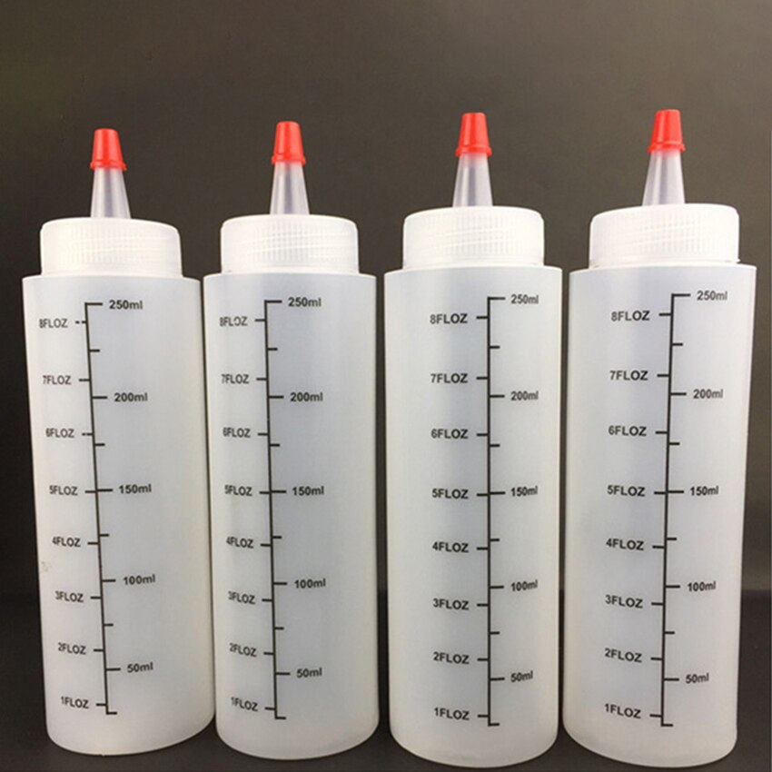 1pc 250ml plastik salat squeeze flaske hjem køkken gadget squeezes saucer olivenolie flasker med skala dressing salat værktøjer