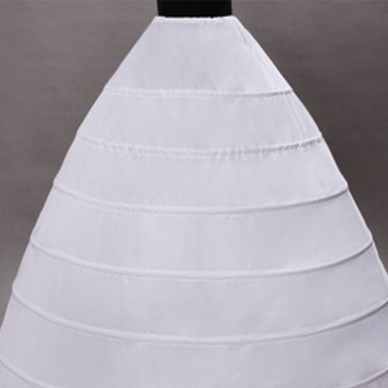 Suknia ślubna spódnica wsparcie kostium kiecka poślizg duży 6-obręcze Yarnless halki dla panny młodej kobiety
