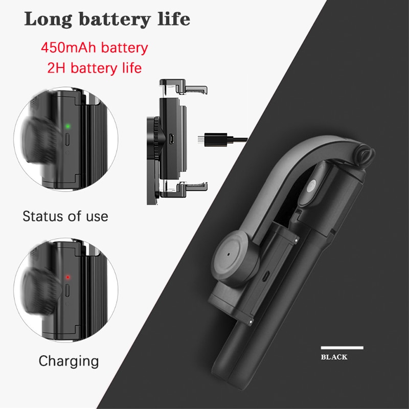 Orsda Cardano stabilizzatore Senza Fili Bluetooth Selfie Bastone Pieghevole mini Treppiede Espandibile Monopiede con Telecomando di Controllo per il Telefono