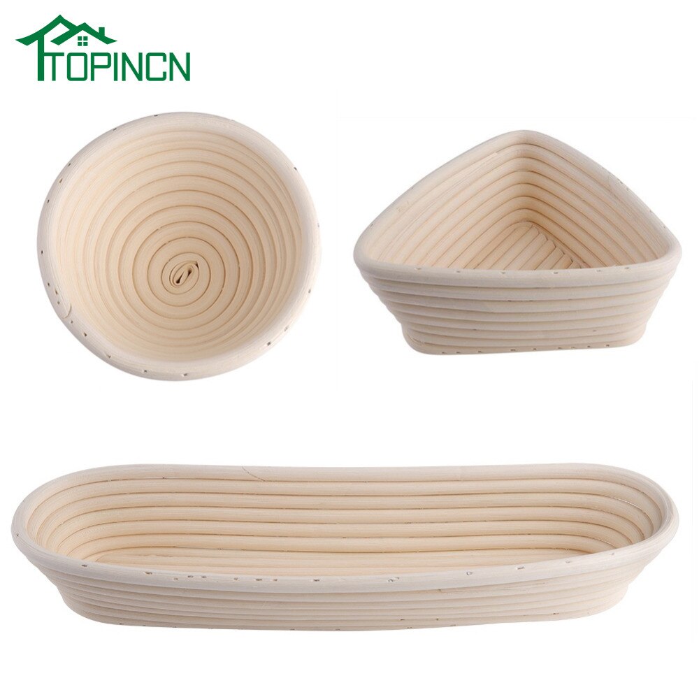 TOPINCN Kitchen Long Round Dough Rattan Cookie Baking Bread Pans Proofing Proving Rattan Food Breakfast Plate Baskets Holder