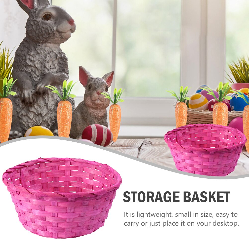 2pcs Storage Basket Durable Elegance Fruits Basket Bamboo Baskets Easter Basket for Festival Easter Home