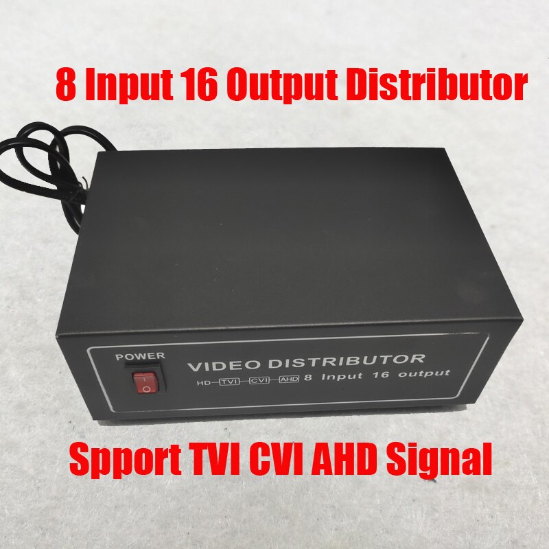 8 in 16 ud tvi cvi ahd cvbs signal video distributør forstærker 8ch to 16ch splitter til cctv sikkerhedskamera: Hd version