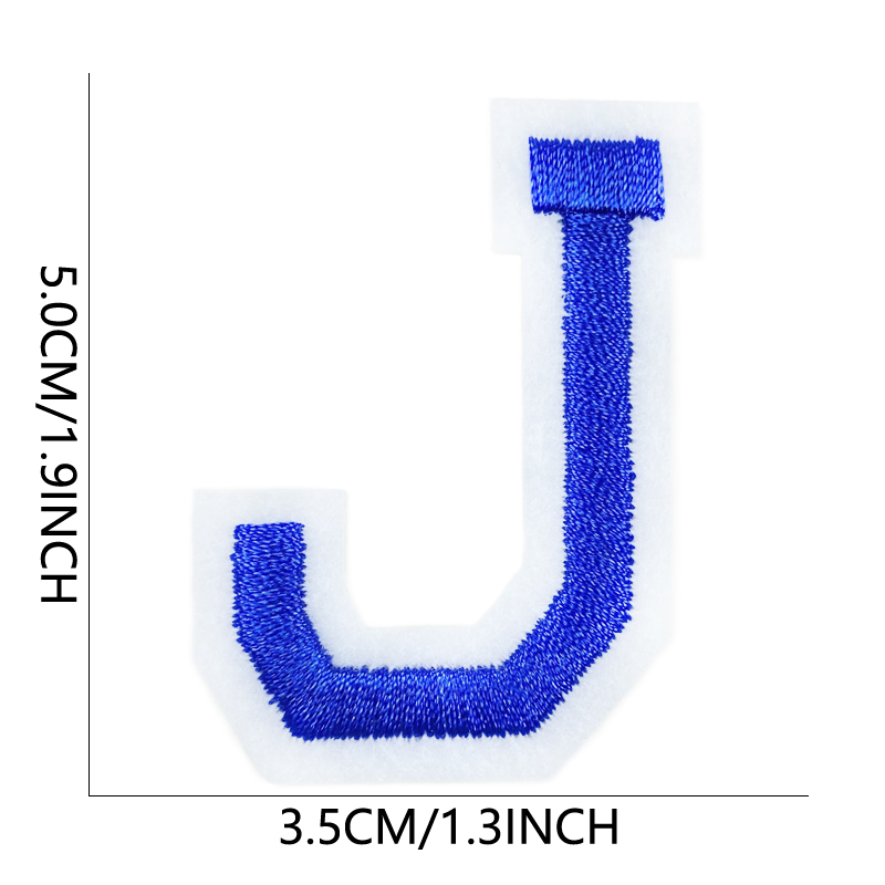 Parches para planchar con letras bordadas azules Para Ropa Mochila Parches Para Naszywki Letras alfabeto coser Bordadas Adhesivas Ropa