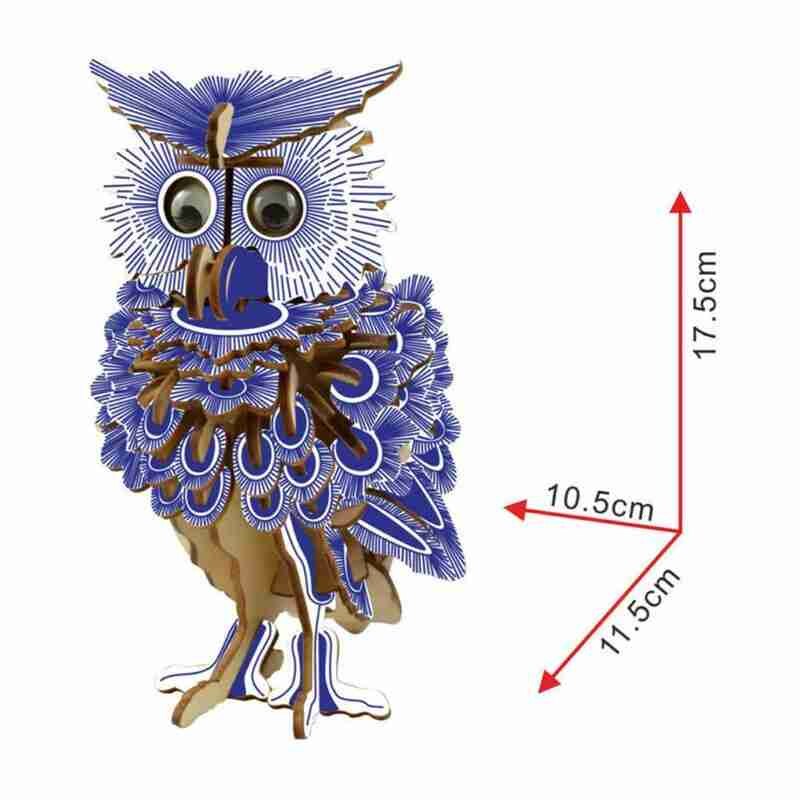 Bricolage 3d assemblé Puzzle jouet coupe en bois hibou Animal capacité Kit pour enfants jeu pratique modèle construction Puzzle G P0G5