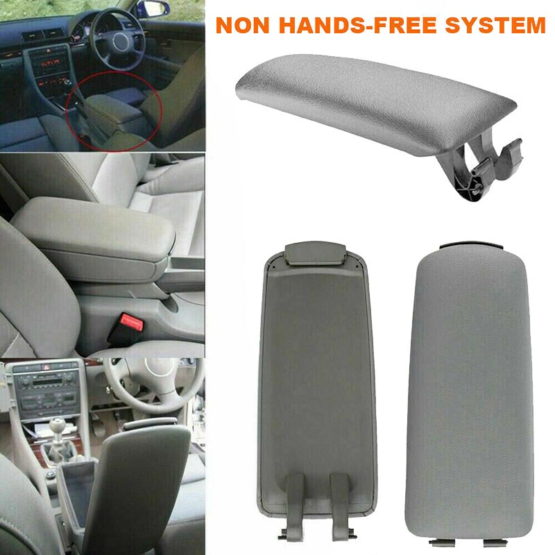 Grijs Lederen Armsteun Armsteun Center Console Deksel Cover Voor-A4 B6 B7 2002 8E0864245E