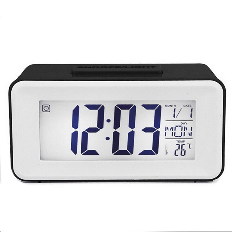 LED Screen Digital Alarm Clock Electric Desktop Table Clock For Home Office Backlight Snooze Data Time Calendar Desk Watch Clock: D