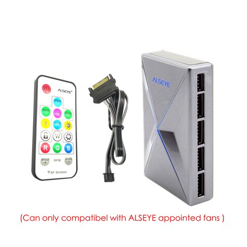 ALSEYE D-Ringer Series 120mm LED Computer Case Fan Adjustable RGB and Fan Speed Remote control support Asus 5v 3pin and Gigabyte: 1 Controller