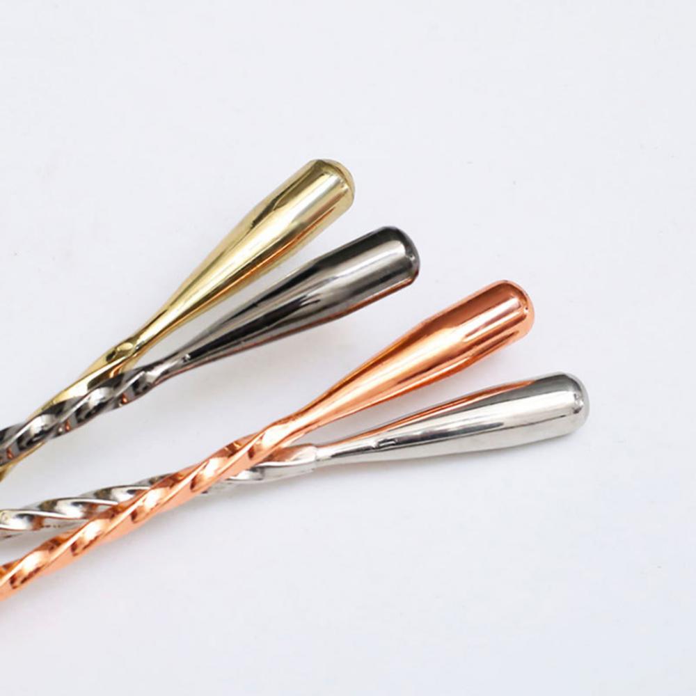 Stainless Steel Spiral Long Handle Mixing Stirring Ice Tea Coffee Spoon Cocktail Spoon Bar Bartender Tool Mixing Stirring Spoon