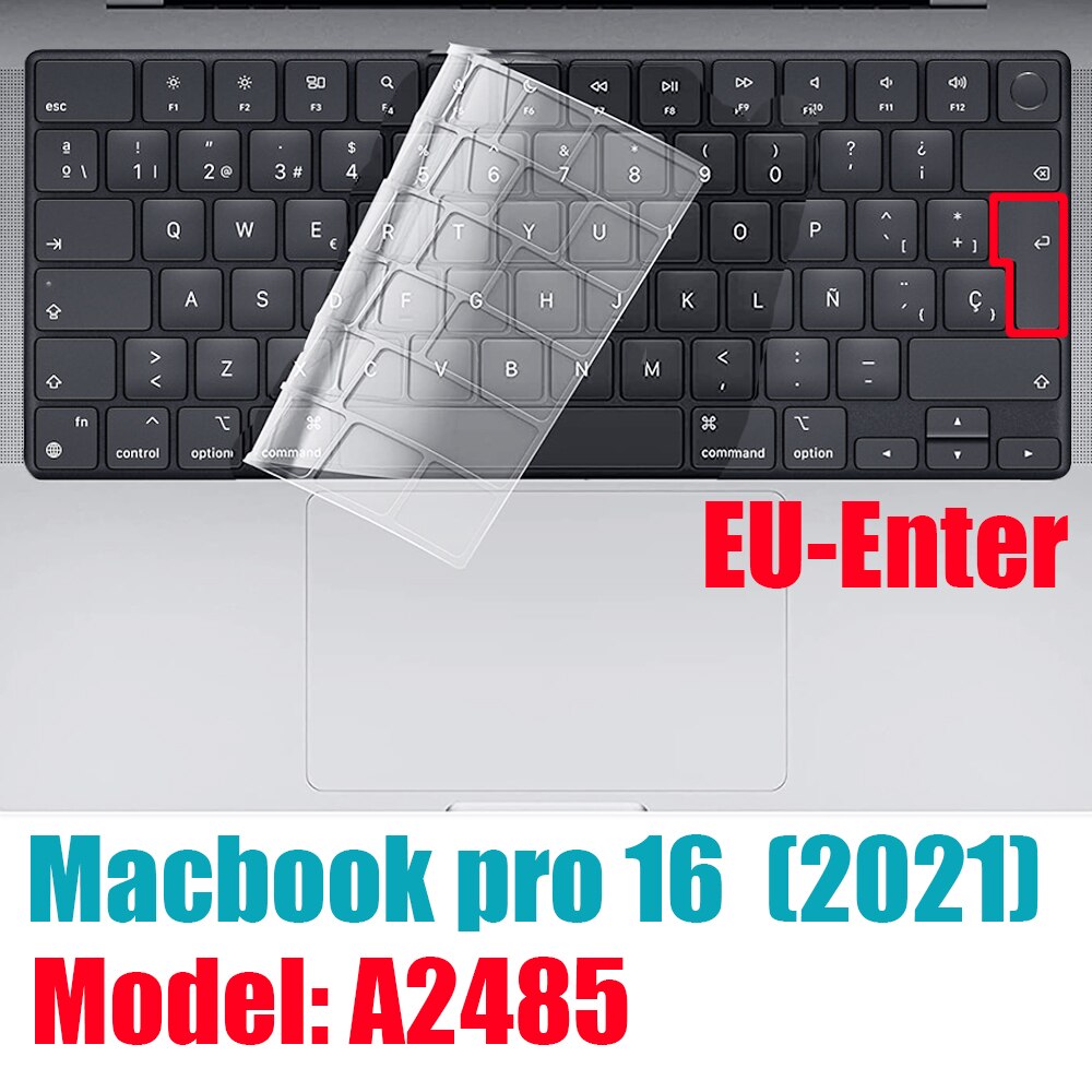 For Macbook pro14 M1 keyboard cover A2442 Macbook pro16 M1 A2485 TPU Transparent keyboard film For macbook pro 14 case: EU Pro16 M1 A2485
