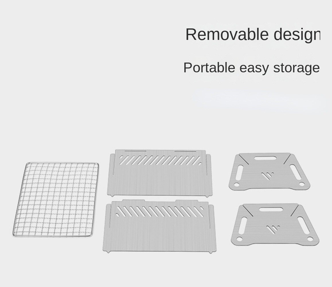 Folding Mini Barbecue Oven Stainless Steel BBQ Grill.Household Outdoor Camping Barbecue Tools Charcoal Stove Detachable Stove