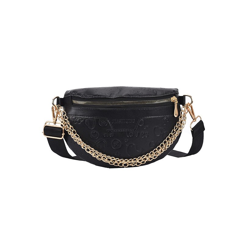 Stilvolle Tasche Weibliche Neue Schüler Westlichen Stil Brust Tasche Crossbody Einfarbig Kette Textur Beliebte Schulter Bote Tasche