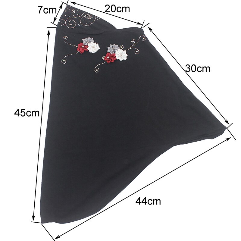Châlets foulard arabe Hijab avec 6 belles fleurs | Accessoires de pour filles et enfants musulmans