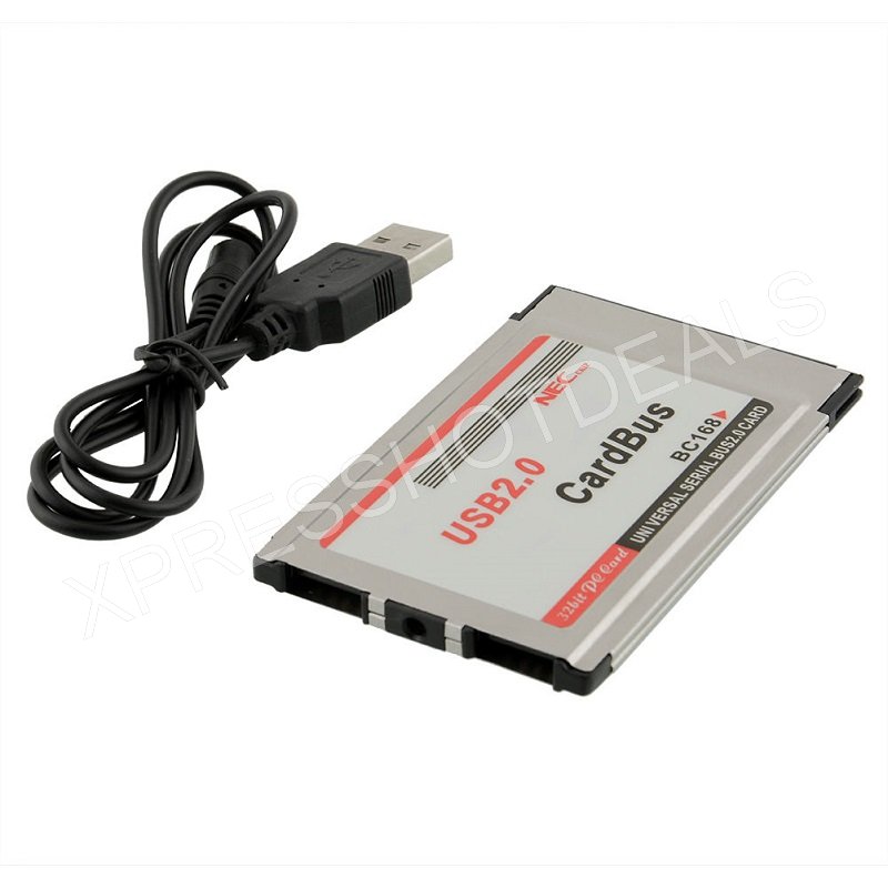 PCMCIA to USB 2.0 CardBus Dual 2 Port 480M Card Adapter for Laptop PC Computer