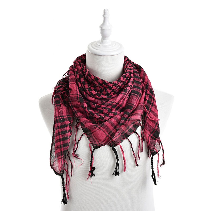 ¡De Unisex de los hombres y las mujeres a cuadros árabe red cuello Keffiyeh bufanda Palestina abrigo chal bufanda de poliéster para hombres !: rose