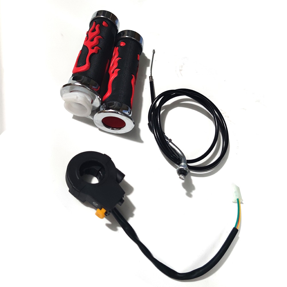 Handle Grips Throttle Cable Kill Stop Switch For 2 Stroke 49cc 50cc 60cc 66cc 80cc Engine Parts Motorized Bicycle Push