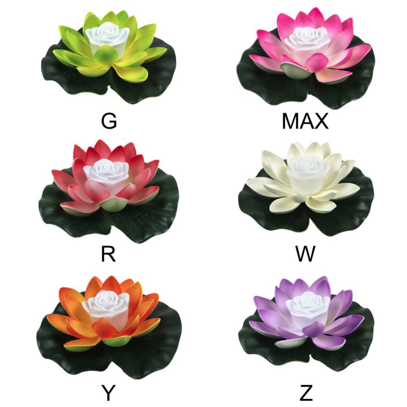 18cm Künstliche Lotus-förmigen Geändert Schwimm Blume LED Lampen Wasser Schwimmen Schwimmbad wünschen Licht Mit Einschließlich Batterie Blumen