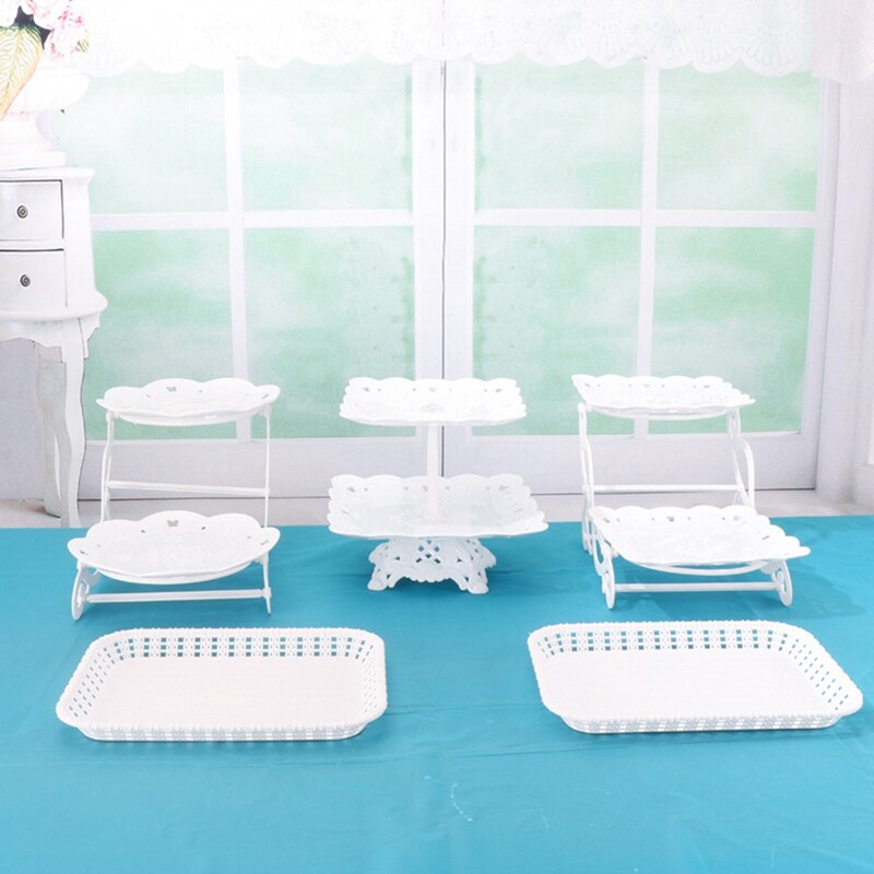 2 Tier Cake Dessert Holder Cupcake Pastry Biscuit Tray Holder Candy Buffet Fruit Holder Wedding Use