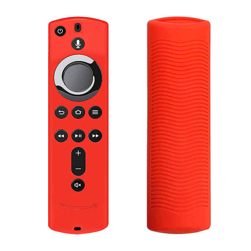 Soft Lattice Durable Anti Slip Accessories Remote Control Cover Protective Case Silicone Shockproof For Fire TV Stick: Red