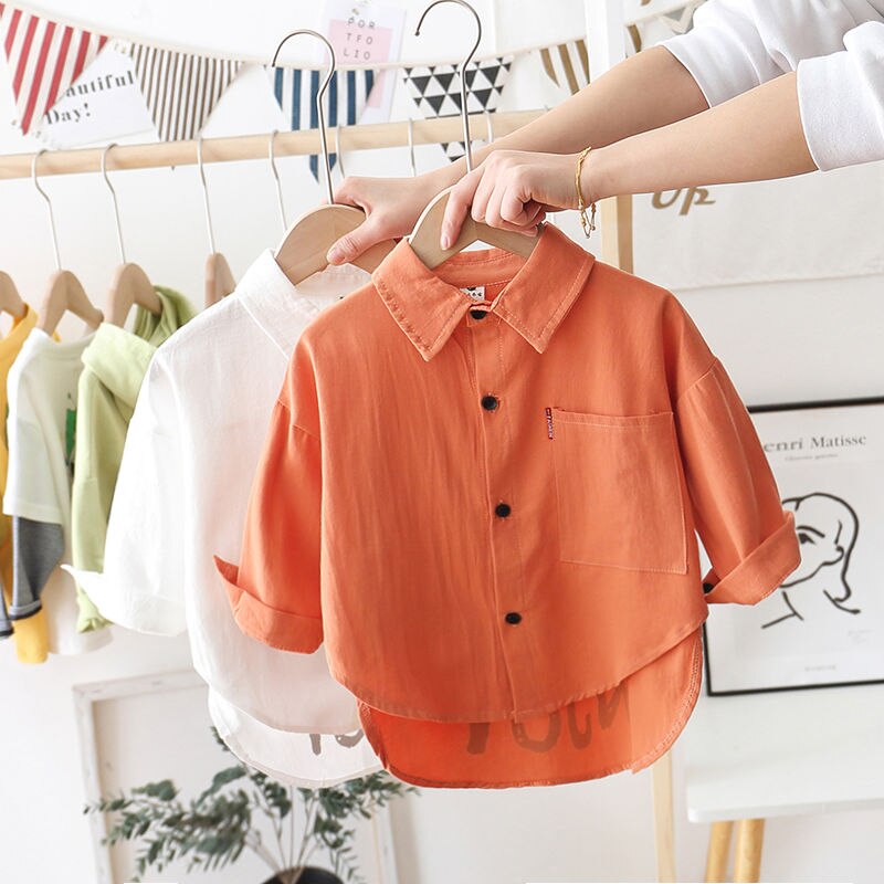 Chemise à manches longues pour bébés garçons, en coton, avec lettres imprimées, vêtements pour enfants, printemps automne