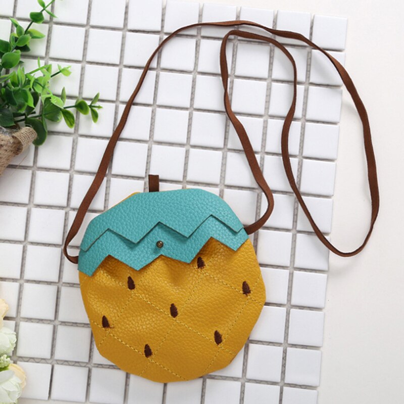Leuke Fruit Vorm Mini Crossbody Tas Voor Vrouwen Zoete Portemonnee Aardbei Ananas Schoudertas Handtas