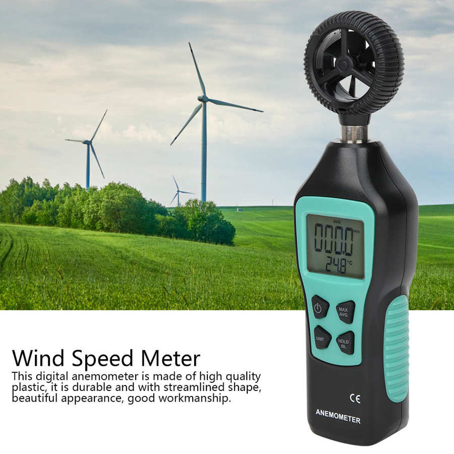 Digitale Anemometer Wind Meter 0.8 ~ 30.0 M/s Temperatuurmeter Handheld Air Flow Wind Tester