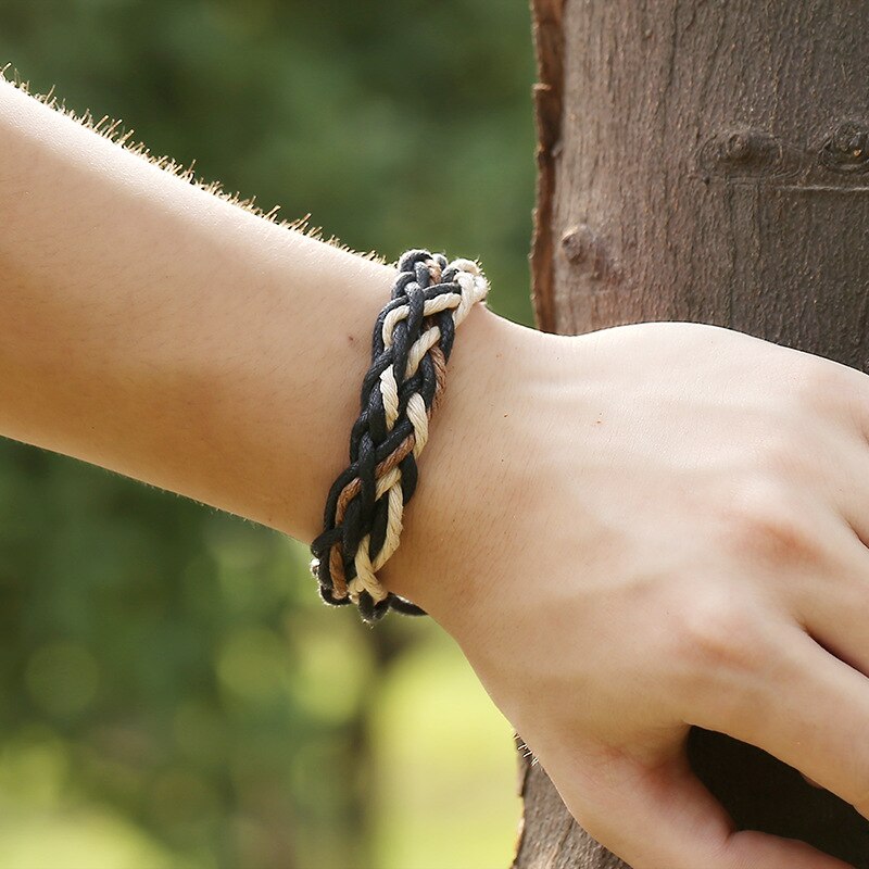 Unieke Eenvoudige Hand Made Cord Touw Armband Goedkope Beach Surf Armband Voor Mannen Casual Sport Stijl Multi Twist Wrap Polsband