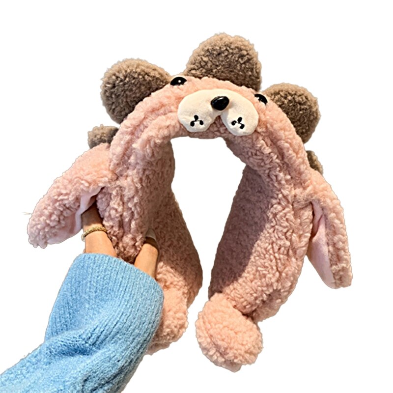 Animal Hat With Moving Ears Cute Headband Moving Ear Muffs For Women Fleece Ear Muffs Headband Bear Ear Muff M6CD: 6