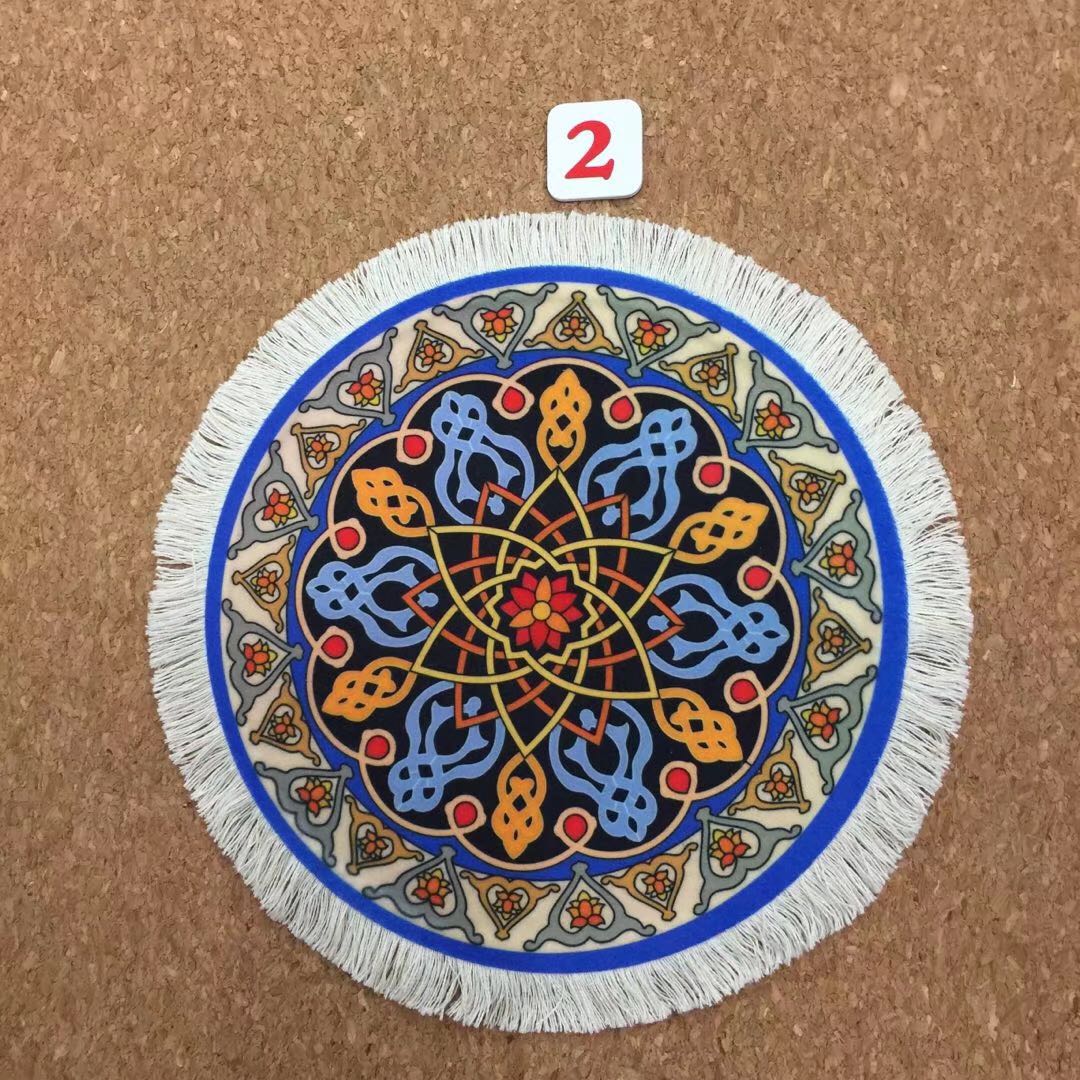 Mrgbest rund persisk matta musmatta 220 x 220mm färgmönster datorspel gummi skrivbordsdyna heminredning ger komfort: 220 x 220 x 2 mm 2