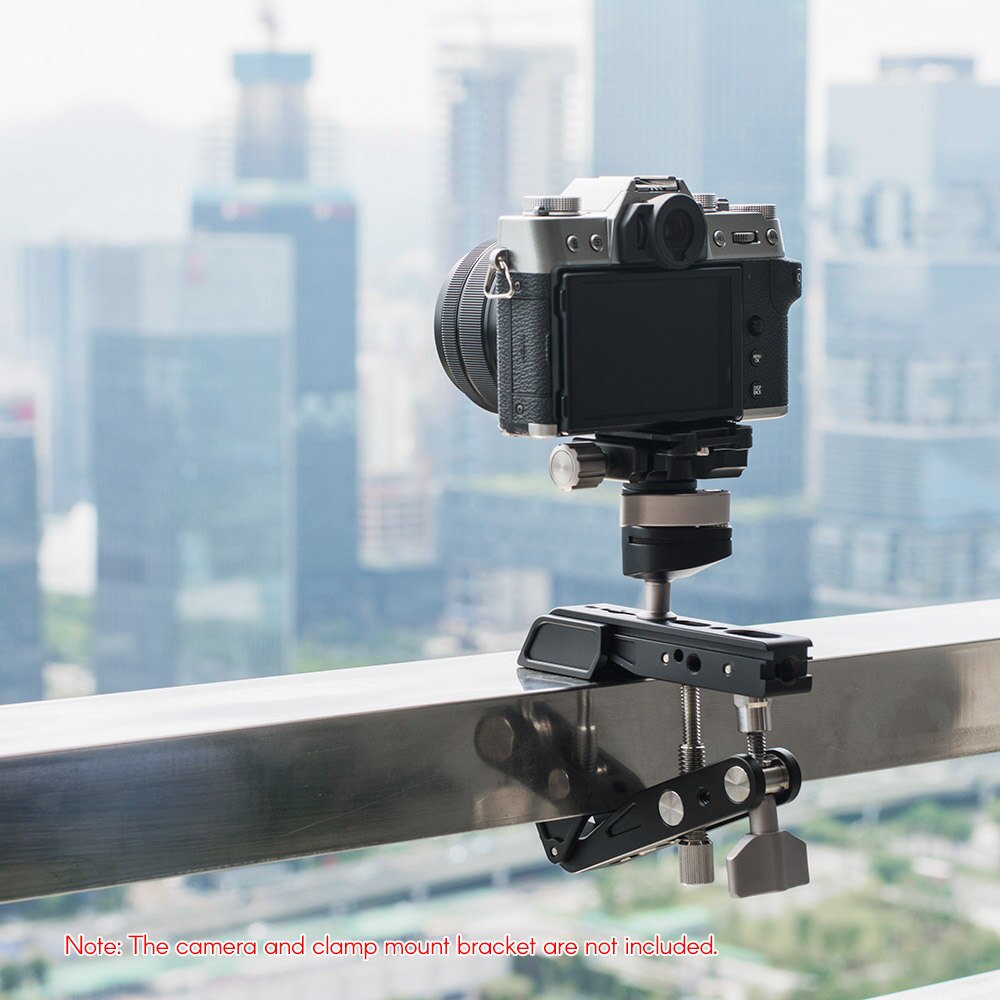 Mini tripé andoer para câmera dslr, cabeça de esfera de liga de alumínio, com clip de 360 graus, rotativo, panorâmico