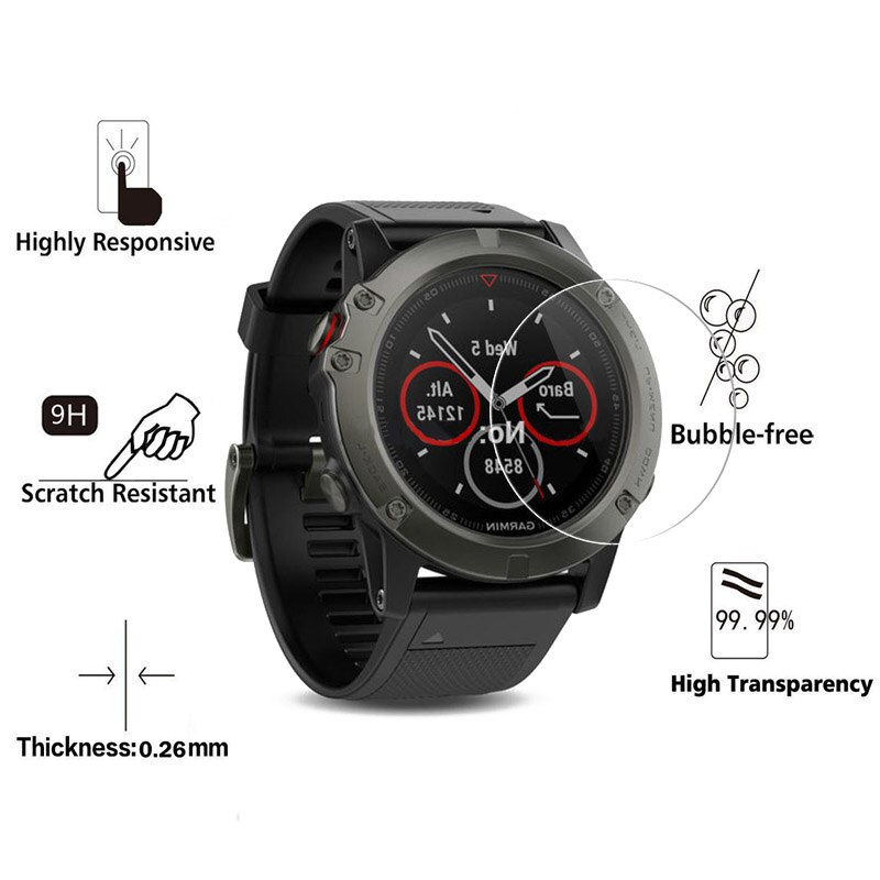 3pcs Voor Garmin Fenix 5 Gehard Glas Matte 9H 2.5D Premium Screen film Protector Film Garmin Fenix 5 /Fenix 5 Plus SmartWatch