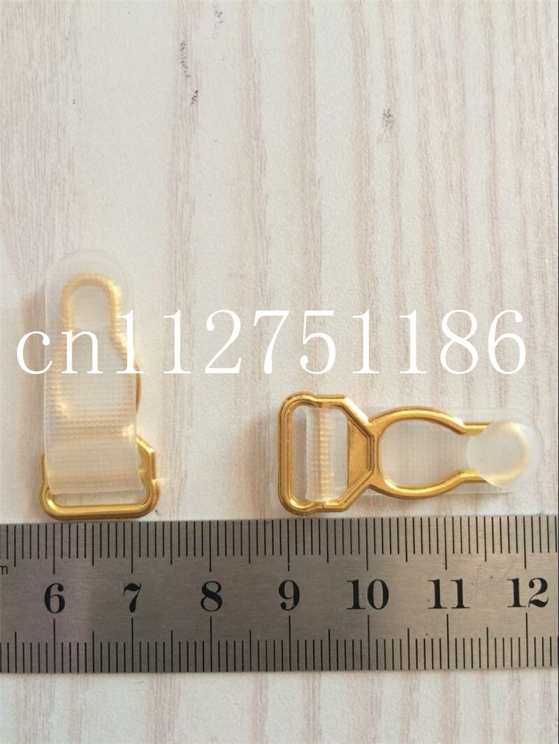 100 stk/pakke 1.2cm guldfarvede sexet metalspænde holdbare bh-stropper korte justerbare metalseler strømpebåndsspændeclips