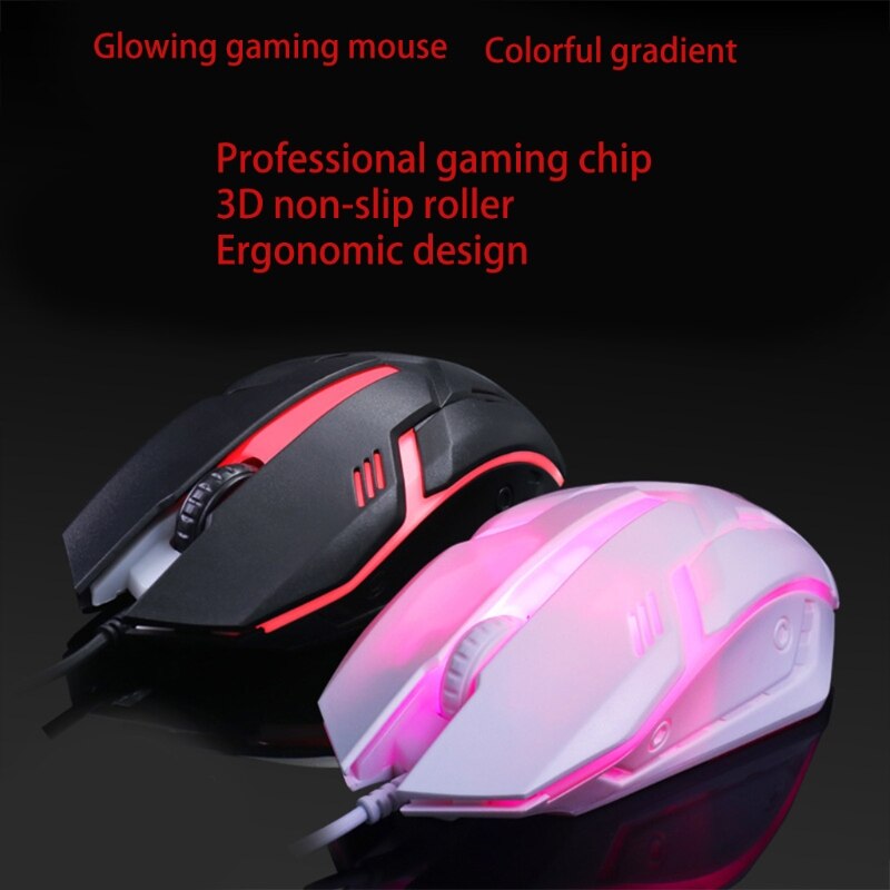 Ergonomic Wired Gaming Mouse Button LED 2000 DPI USB Computer Mouse With Backlight For PC Laptop Gamer Mice S1 Silent Mause