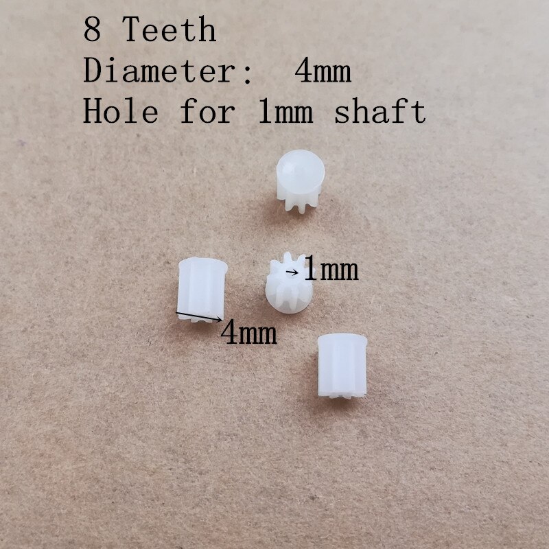 4pcs Piccolo Ingranaggi Del Motore 6T 7T 8T 9T 10T 11T 12T Denti per 0.8 MILLIMETRI 1 millimetri Albero R/C Elicottero Mini Quadcopter Accessori Pezzi di Ricambio: 8T 1mm