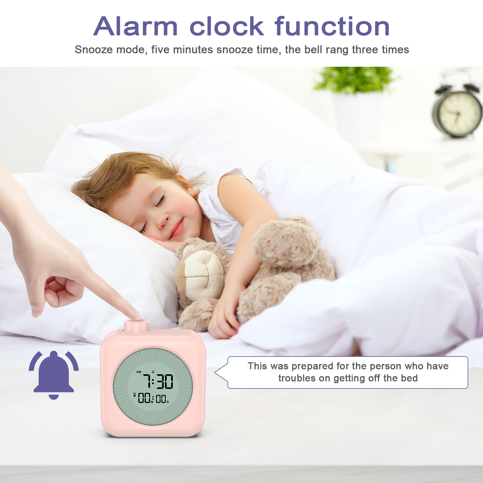 ORIA Digital Visual Timer 3 In 1 Clock with Timer 60-Minute Countdown Stopwatch for Kitchen Cooking Study Teaching