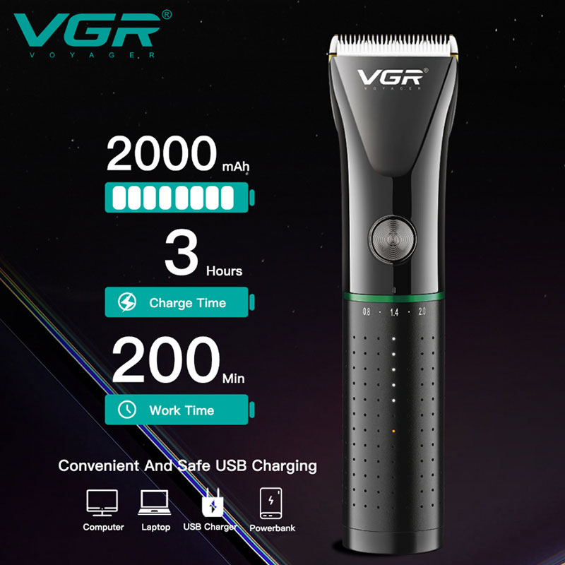 VGR Adjustable Precision Powerful Electric Hair Trimmer Men Hair Clipper Finishing Rechargable Hair Cutter Machine