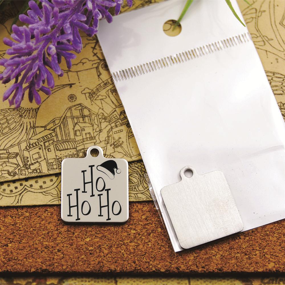 10pcs--stainless steel charms"Christmas Quote, Jesus, Merry Christmas, Christmas ,Halloween greetings "DIY Charms Pendants: HOHOHO