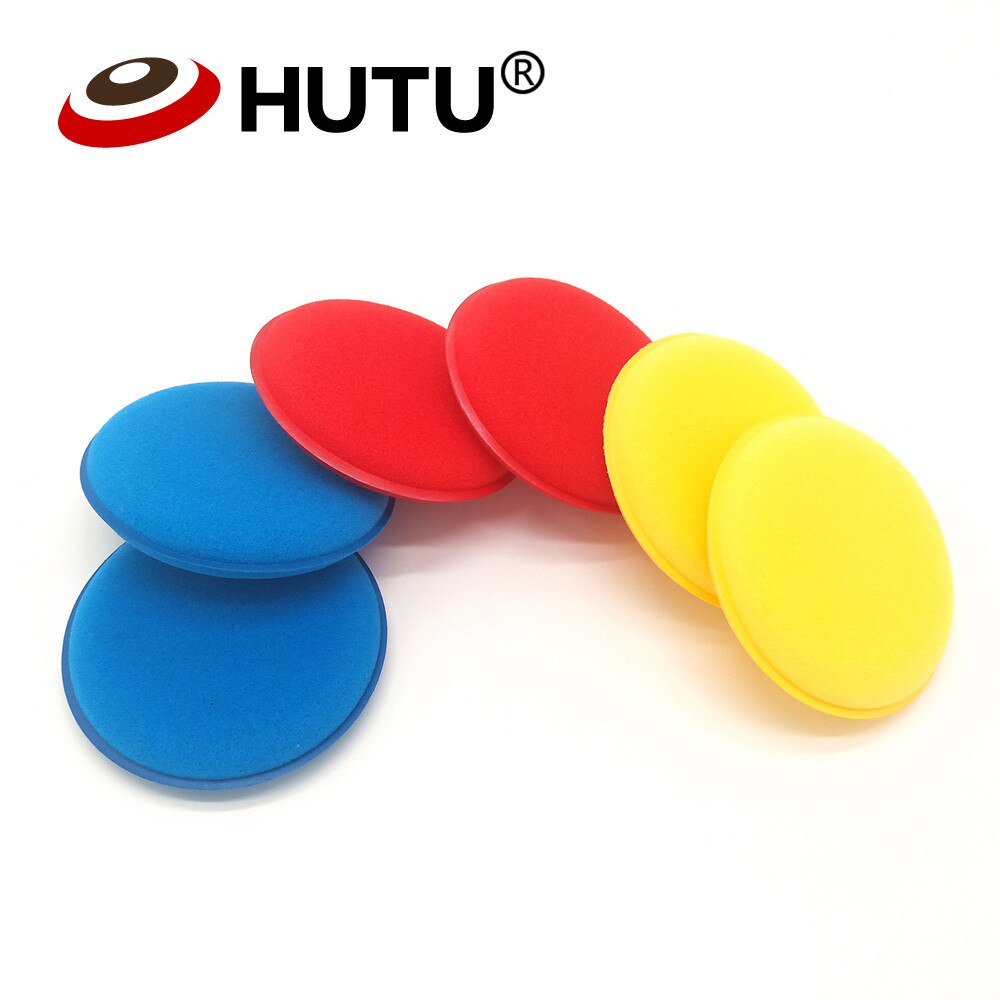 Pyöreä sieni vaahto käsin kiillotustyyny auton sieni vaha kiillotusvaahto sieni auton vaha tyyny auton kiillotussarja