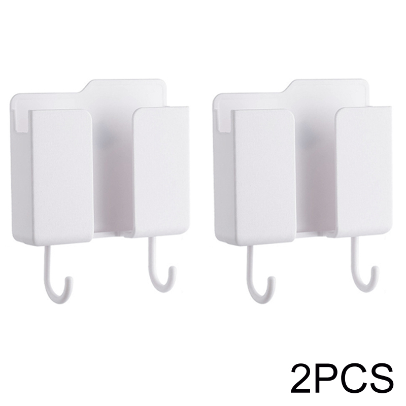 Soporte multifunción para teléfono inteligente, organizador montado en la pared, caja de almacenamiento, gancho para cargador de pared, organizador de cables, soporte de base de carga: Castaño