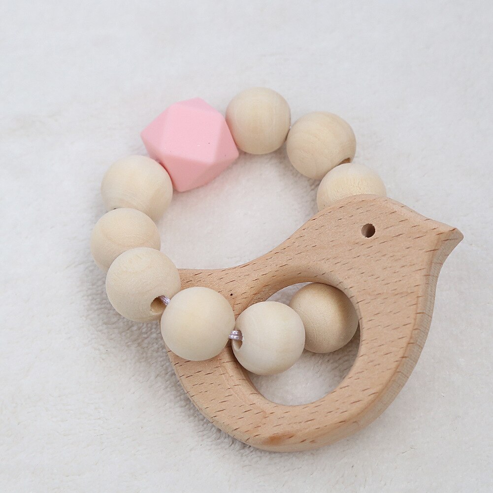 Baby bijtring Pasgeboren Chewable Verpleging speelgoed Baby Bijtring Armband Kettingen houten decoratie Natuurlijke stop Zuigen Duim YZL021: YZL021K