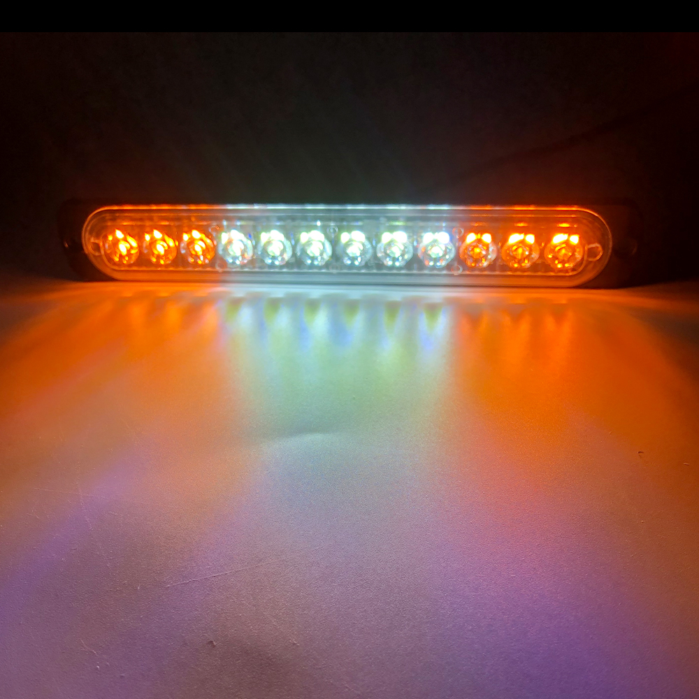 12 LED-Blitzwarnleuchte, weiß, verrotten, blau, LED-Seitenlicht, Rücklicht, 18 Blinkmodi für Auto, LKW, Licht, Polizeilichter, 12 V, 24 V: Kristallblau