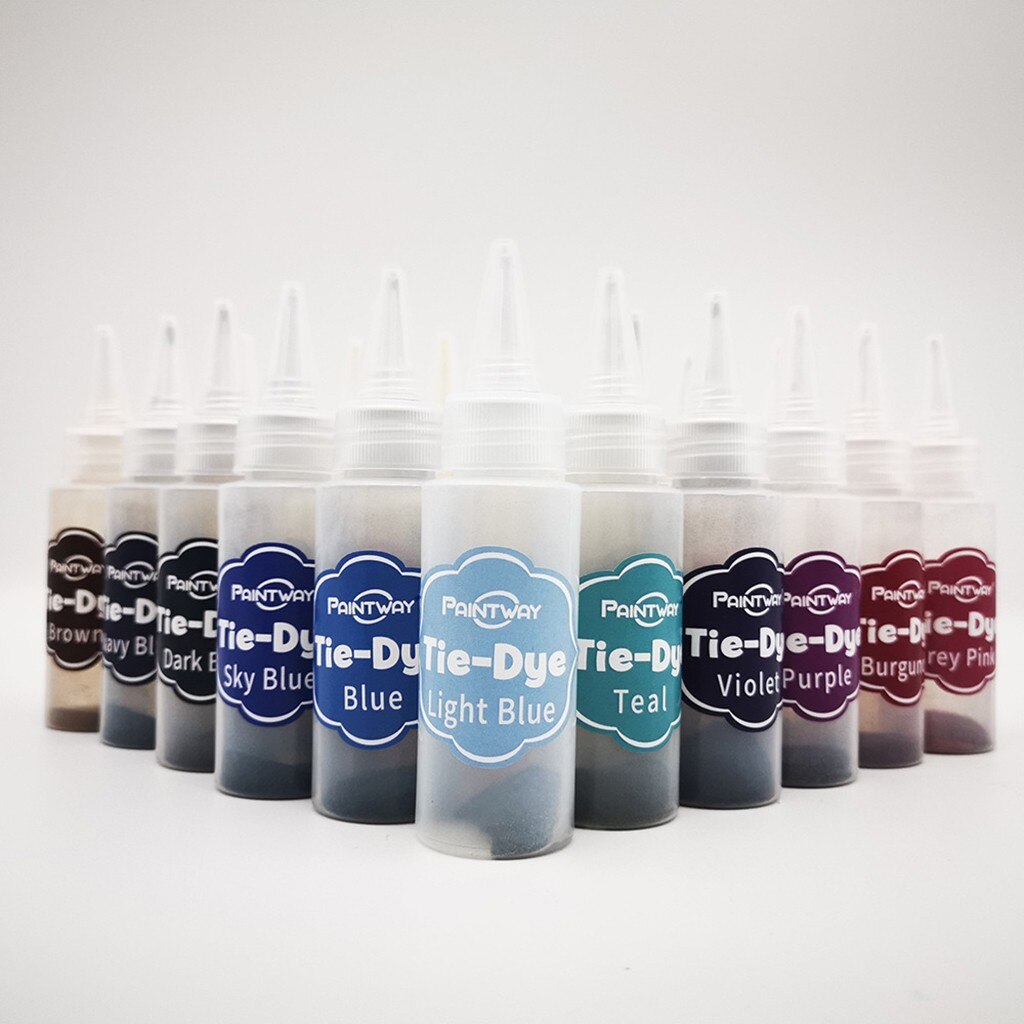 Cold Water Colorful One Step Art Craft Permanent With Pigment Fabric Tie-Dye Kit 24 Colors DIY Safe Dyes Fun DIY Garment