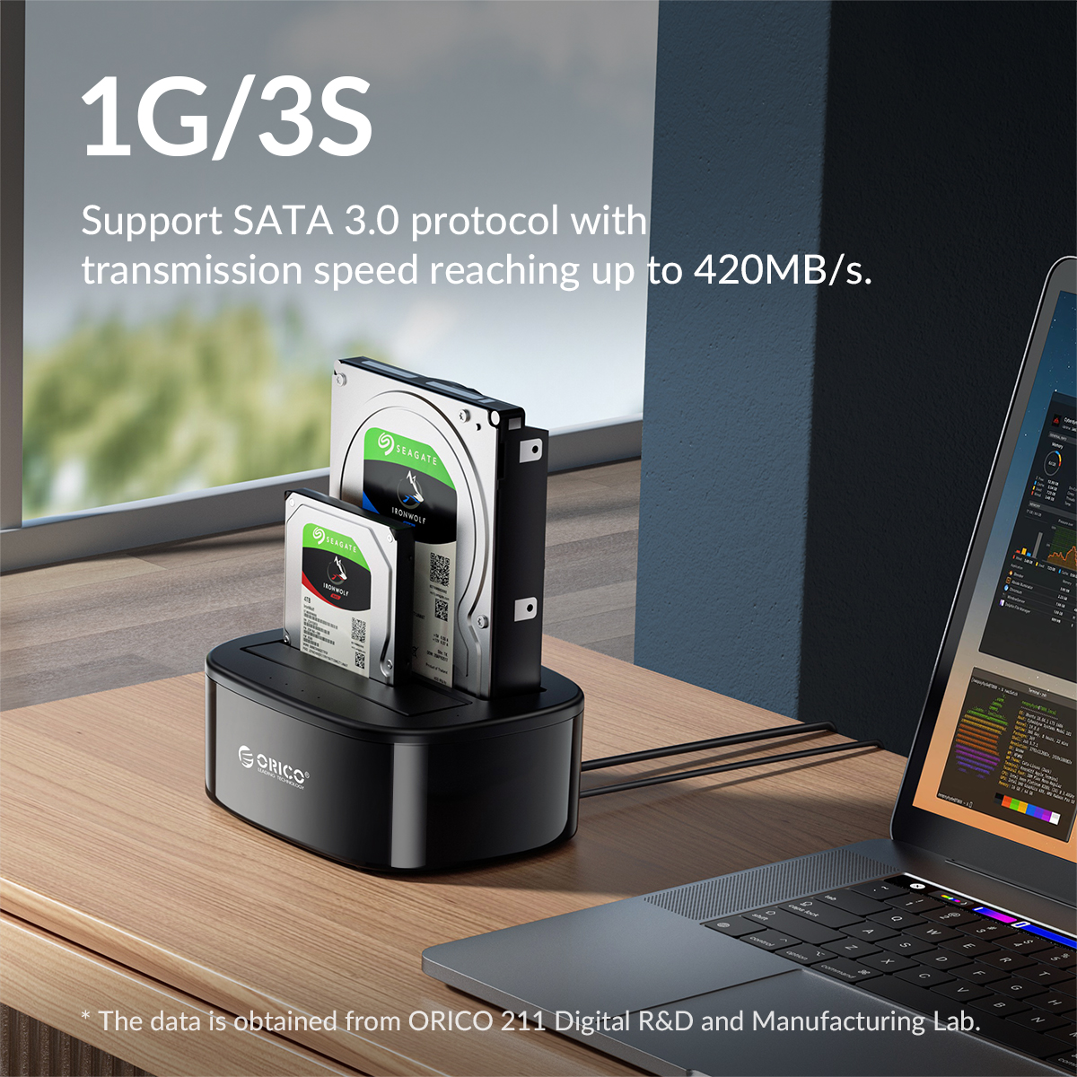 ORICO Dual-bay Hard Drive Docking Station for 2.5/3.5 Inch HDD SSD with 12V3A Power Adapter SATA to USB 3.0 HDD Docking Station