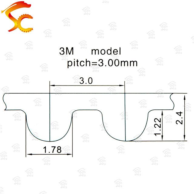 HTD 3M Riem 3M-375 lengte 375mm Tanden 125 gesloten lus rubber Drive Riem breedte 6mm/10 mm/15mm