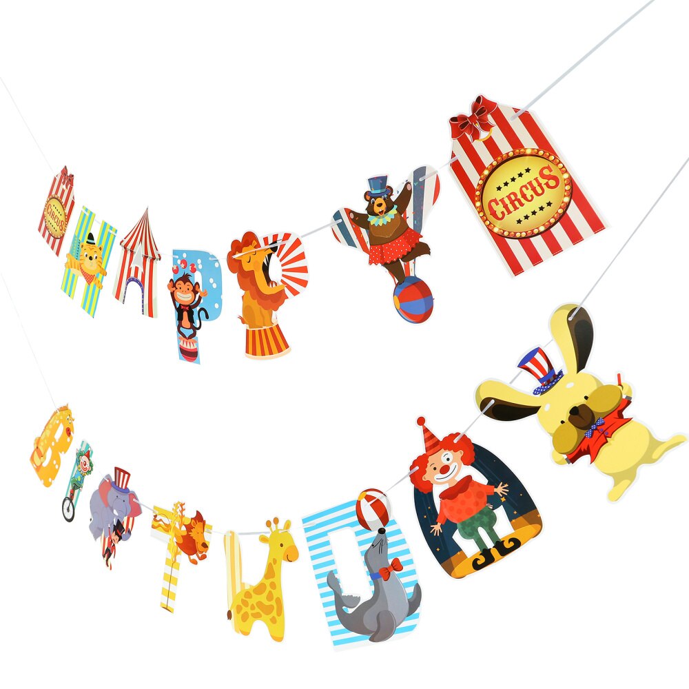 2 Set Circus Themed Birthday Party Banners Party Hanging Decors Party Decorations