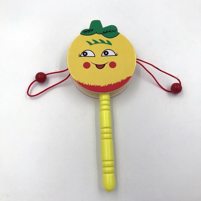 ZH 1 PC Colorido Animais Fruto de Tambores De Madeira Chocalho Do Bebê Brinquedos Educativos Tradicionais