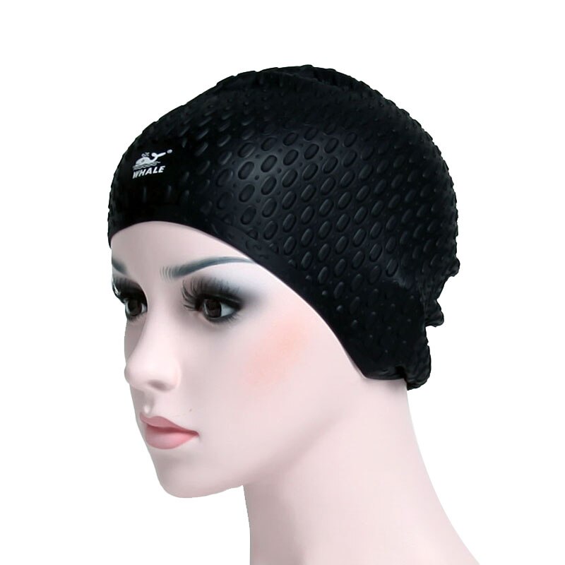 Whale Flexibele Waterdichte Siliconen Badmuts Unisex Volwassen Waterdrop Zwemmen Hoed Cover Bescherm Oor Zwemmen Caps