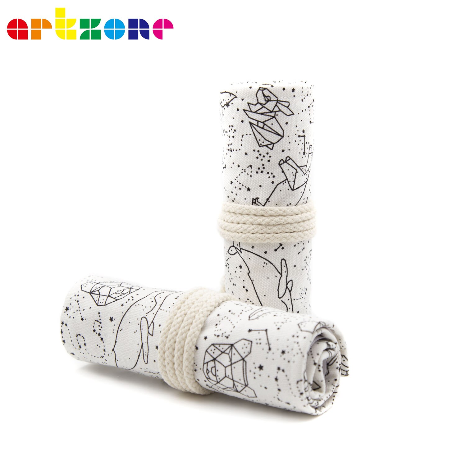 48 Holes Pencil Case Art Pen Bag Pouch Canvas Wrap Roll Makeup Pen Storage Stationery Student School Supplies: B113-48 holes