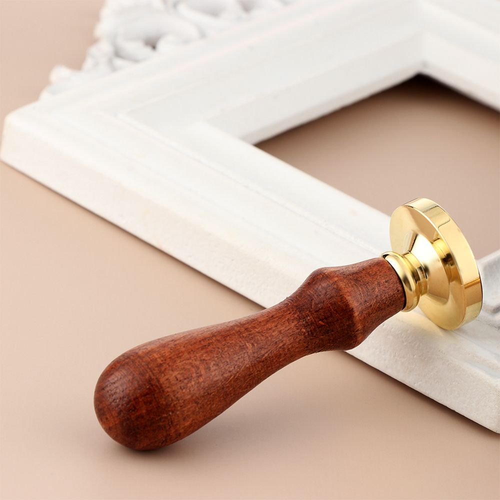 Handtag i mässing, vaxstämplar i trä, vaxtätningsstämpelhuvud, retro handtag i rosenträ, vaxtätning i koppar, för scrapbooking