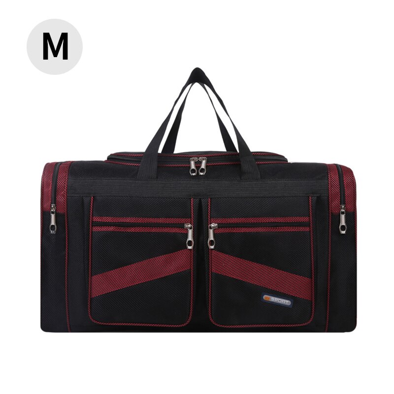 Bolso de viaje plegable para hombre y mujer, bolsa de mano grande, impermeable, para el hombro, para fin de semana, XA509F: Red M